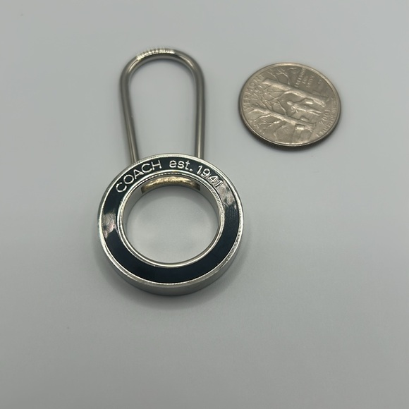 COACH Enamel Black Silver Keychain/Purse Charm New - Picture 2 of 4